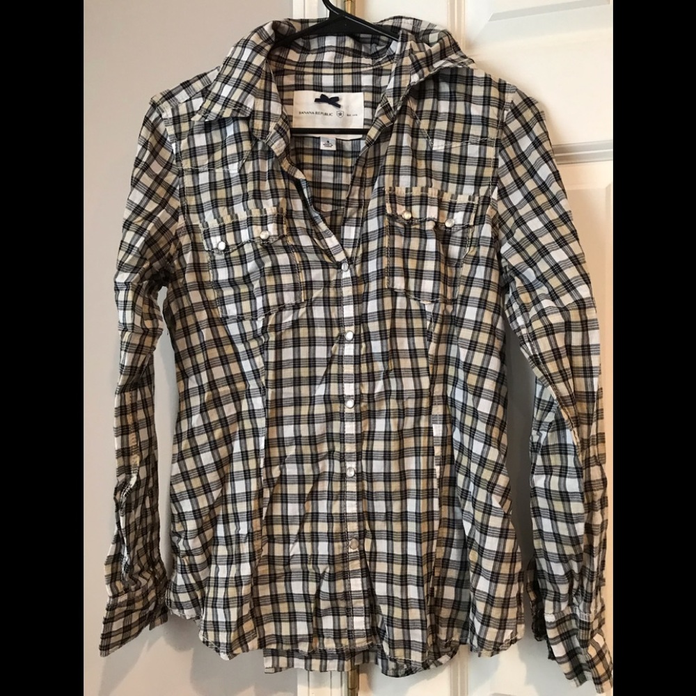 BANANA REPUBLIC Checkered Blouse